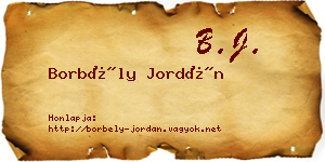 Borbély Jordán névjegykártya